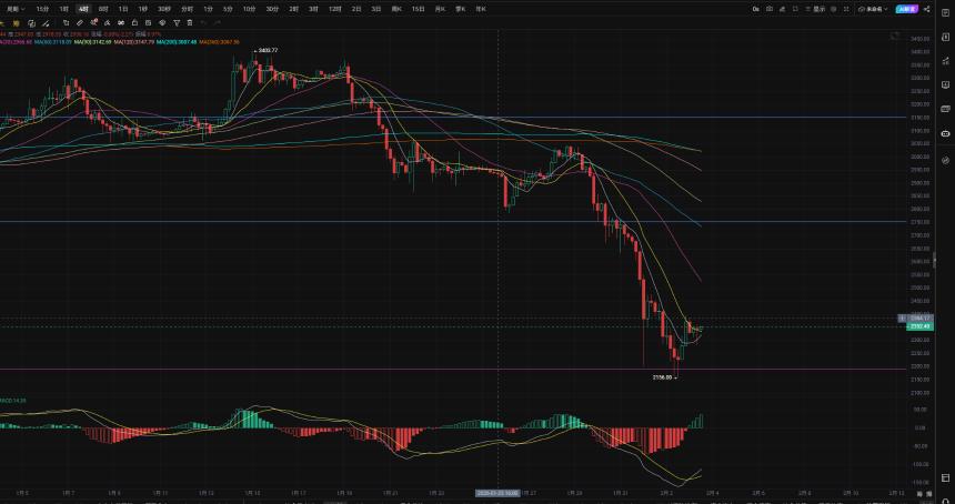 2.3币安大饼日内买入100M现货，现货黄金白银早盘开盘下探后进入震荡
