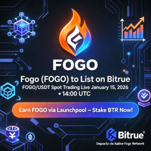 Fogo（FOGO）将于2026年1月15日登陆Bitrue交易所，开展现货交易和Launchpool活动 