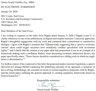 SEC 特别工作组权衡 Ripple 对 CLARITY 法案的担忧,提出新的“数字价值工具”分类