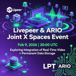 Livepeer (<span class='keyword'>LPT</span>) 和 AR.IO Network (ARIO) 将举办有关数据和视频基础设施集成的联合 X Spaces 活动