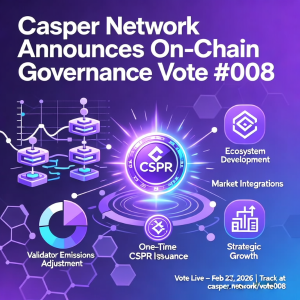 <span class='keyword'>Casper</span> Network 宣布针对排放、融资和战略增长的链上治理投票#008