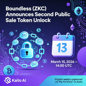 <span class='keyword'>Boundless</span>（<span class='keyword'>ZKC</span>）宣布第二次公开发售代币解锁计划于 2026 年 3 月 15 日