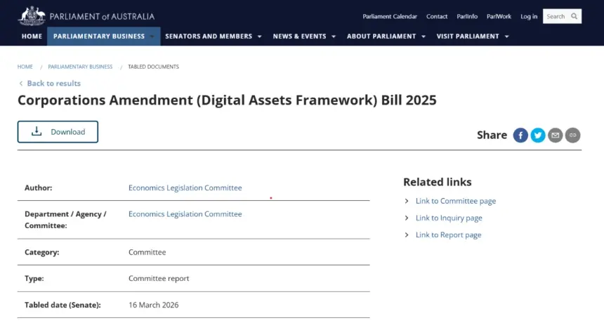 Australian Senate Committee Endorses New Licensing Bill for Crypto Platforms