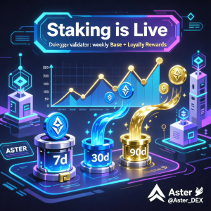 Aster Chain 推出 ASTER 代币质押、发行基础和忠诚度奖励
