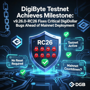 DigiByte 测试网实现里程碑：v9.26.0-RC26 在主网部署之前修复了关键的 DigiDollar 错误 