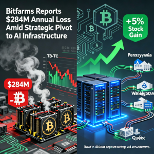 Bitfarms 报告称，由于战略转向人工智能基础设施，年度亏损 2.84 亿美元，股票上涨 5% 