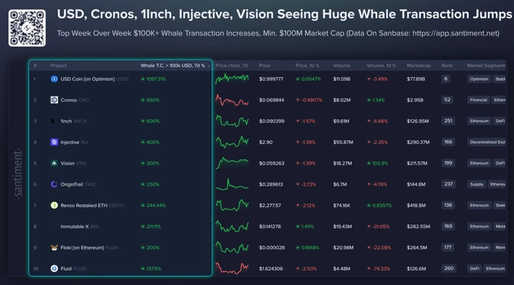 Whale Transactions Spike Across Altcoins as Smart Money Circles Key Levels