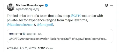 CFTC 任命创新工作组首届成员，以提高加密货币监管清晰度 