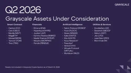 机构转变：灰度 2026 年第二季度观察列表重点关注基础设施、高级 DeFi 和 AI 代币 