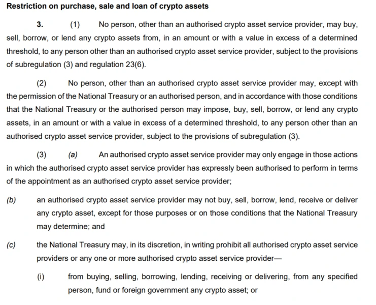 Government, South Africa, Transactions, Bitcoin Regulation