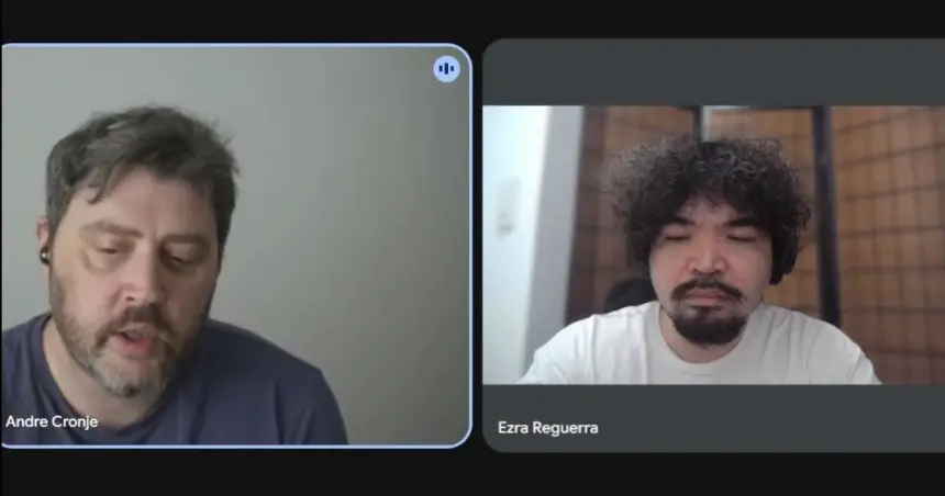 Andre Cronje and Cointelegraph's Ezra Reguerra