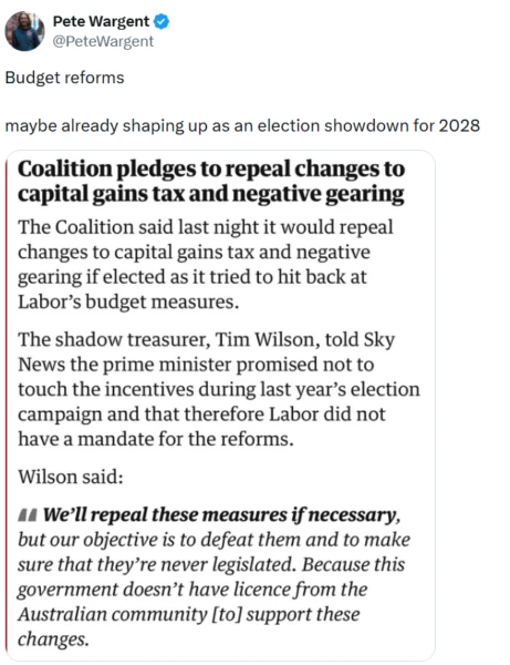 Political commentary on the tax changes