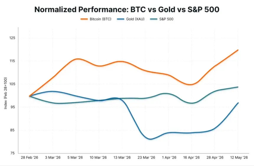 Bitcoin vs Gold Performance Chart
