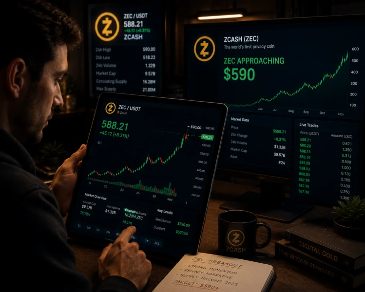 ZCash outperforms the market, approaches $600