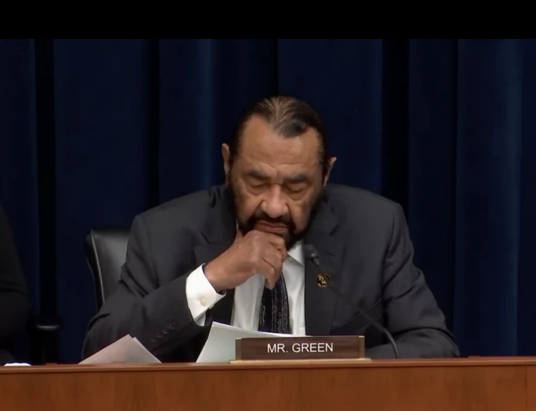 Representative Al Green addressing the House Financial Services Committee in March.