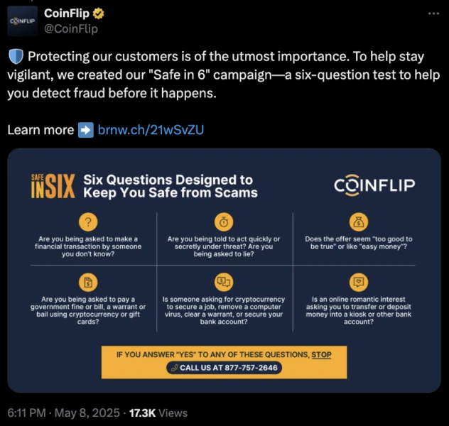 Warning about fraud from May 2025