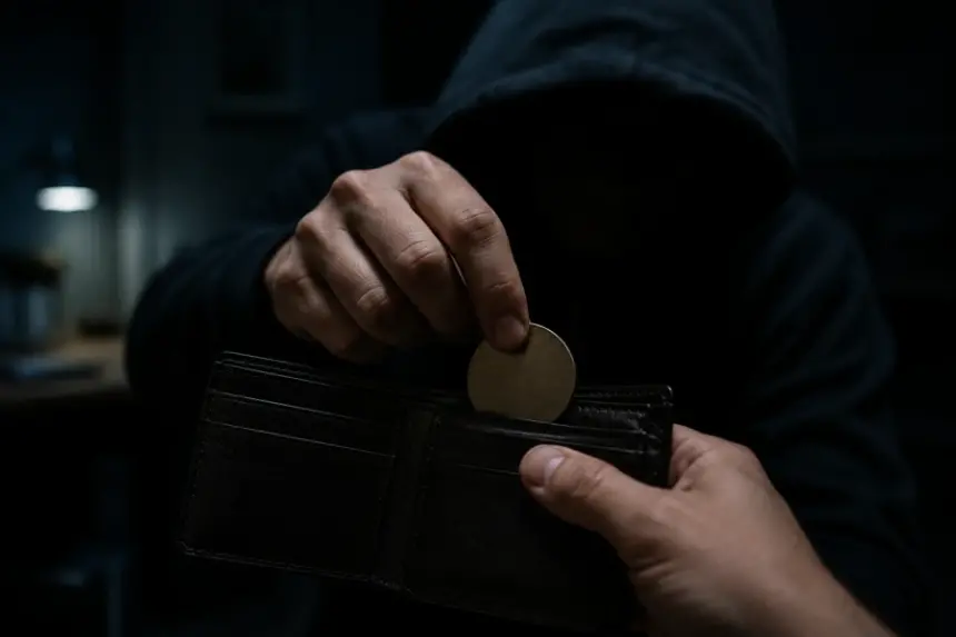 Illustration of cryptocurrency theft