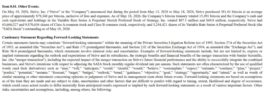 Strive FORM 8-K filing with the US SEC