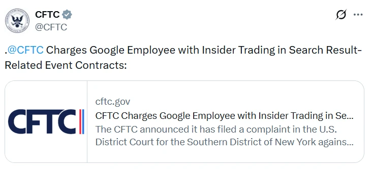 CFTC announcement regarding enforcement action