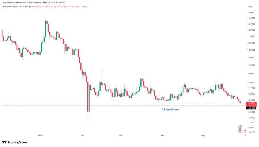 XRP daily price chart