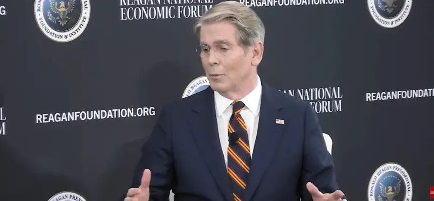 Scott Bessent speaking at the Reagan National Economic Forum.