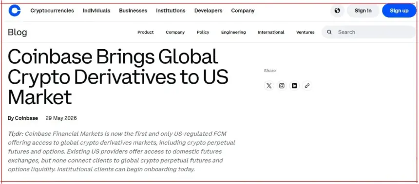 Coinbase Opens Wall Street’s Door To Crypto Perpetuals