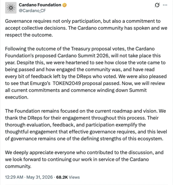 Chart or visual related to Cardano governance vote