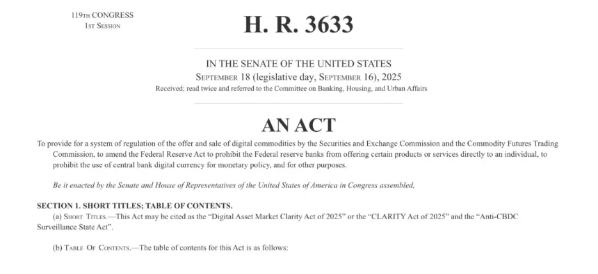 The full text of the CLARITY Act
