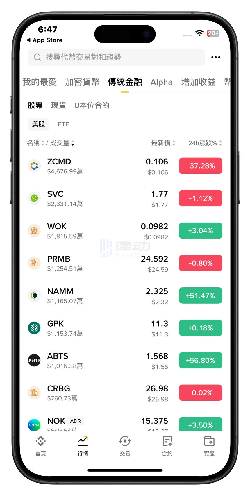 传统金融入口截图