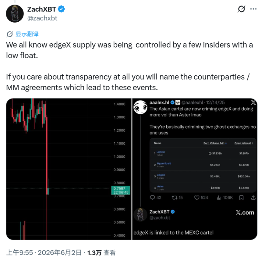 ZachXBT社交媒体发言截图