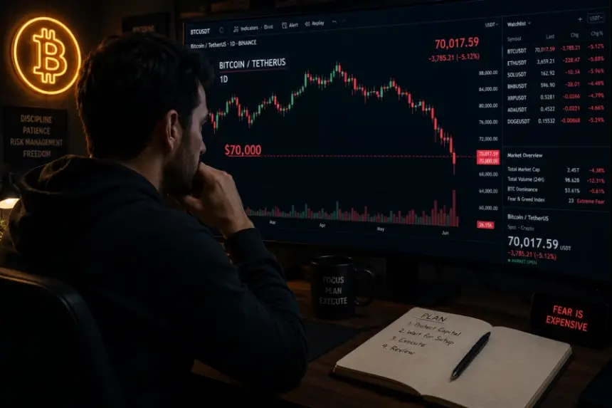 An analyst observing Bitcoin as it dips towards $70k