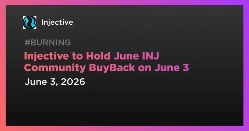 June INJ Community BuyBack Announcement
