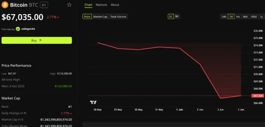 Bitcoin Price Performance