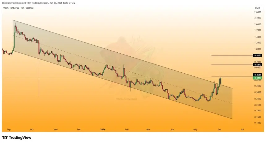 WLD 1-Day price chart from analyst.