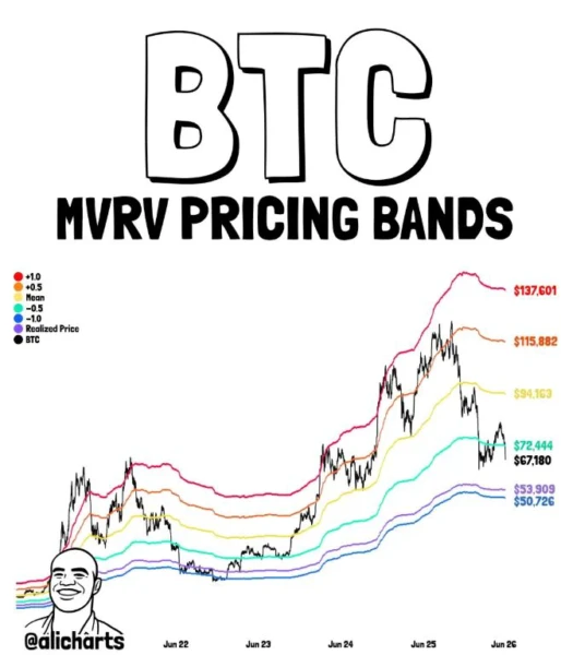 BTC MVRV Bands data