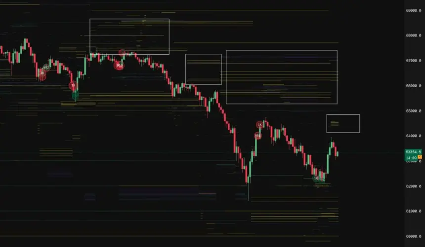 BTC order-book liquidity chart