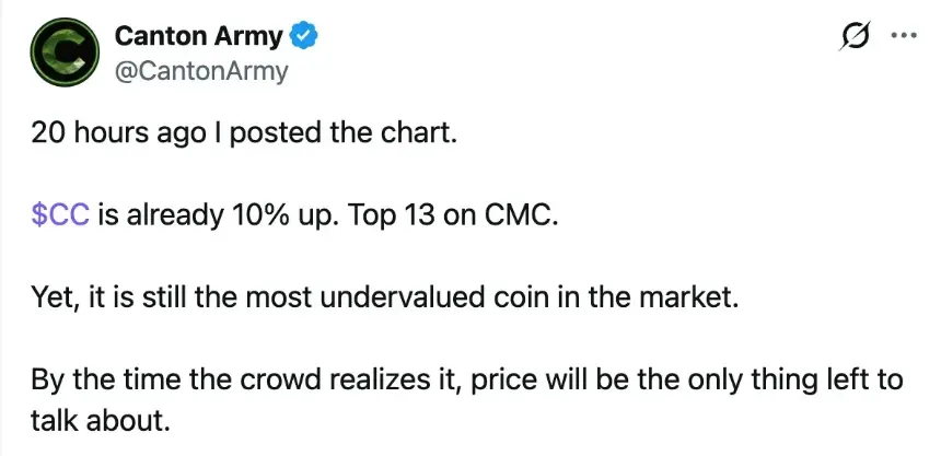 Social media commentary on Canton Coin