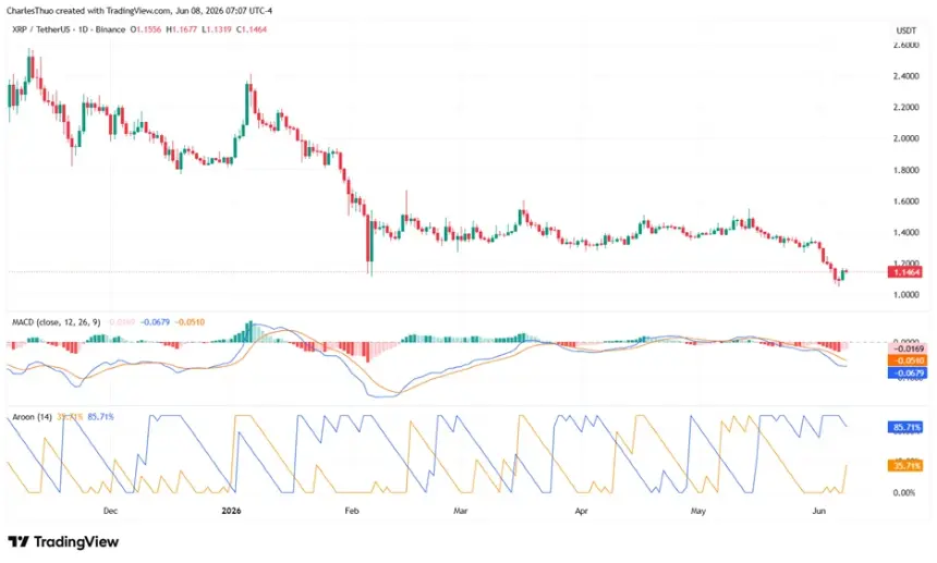 XRP on-chain and macro analysis chart