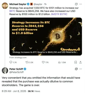 MicroStrategy 买入 1,550 比特币,在小幅抛售后补充资金