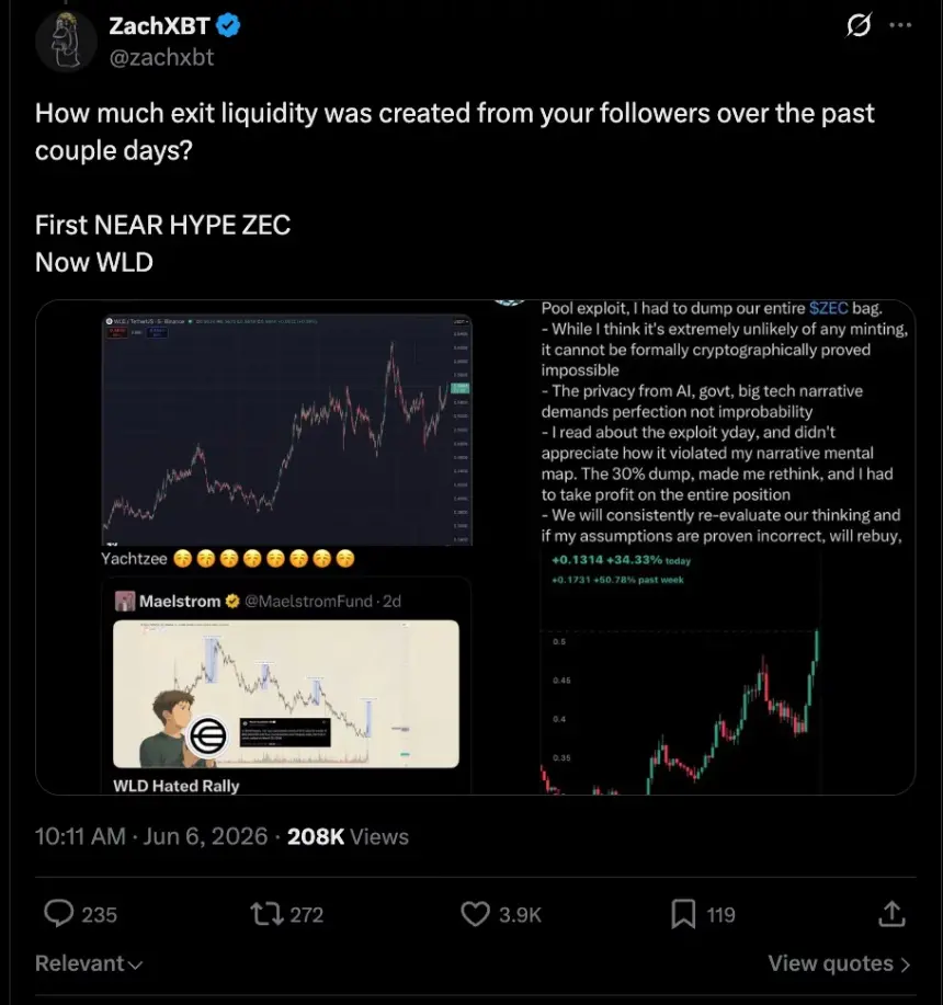 ZachXBT’s response to Arthur Hayes.