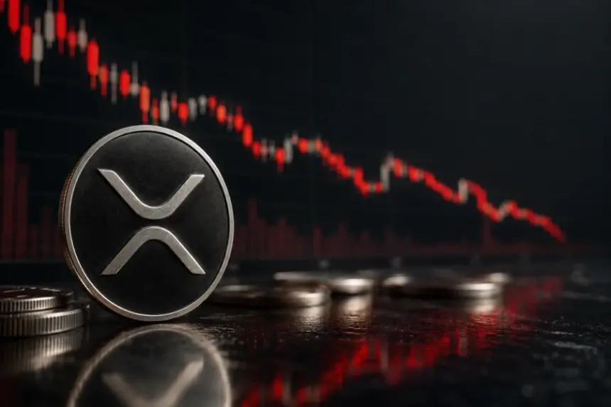 XRP price chart showing sharp decline