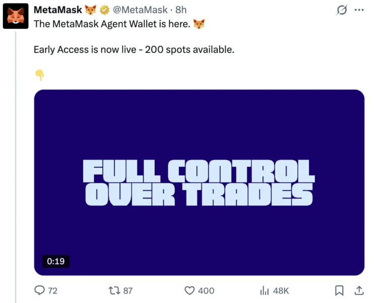 MetaMask Agentic Wallet interface