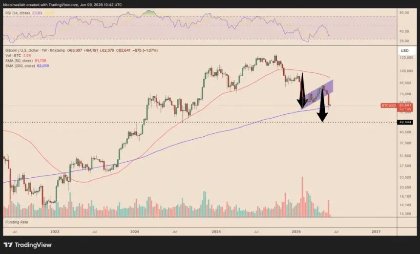 BTC weekly chart.