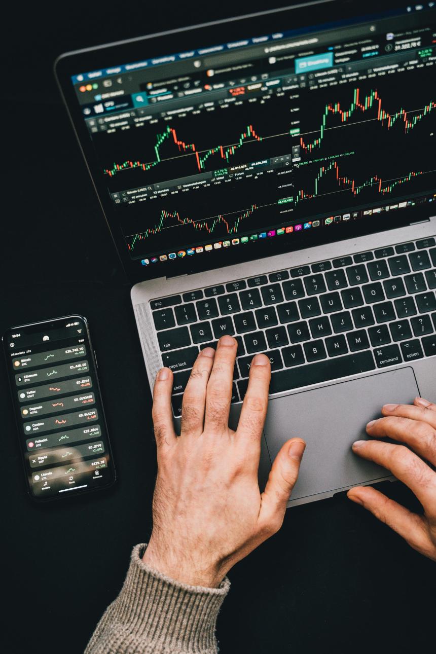 Person using cryptocurrency application on smartphone