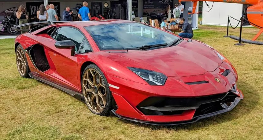 A Lamborghini Aventador SVJ, a luxury car prosecutors say Trenton Johnston used stolen money to rent