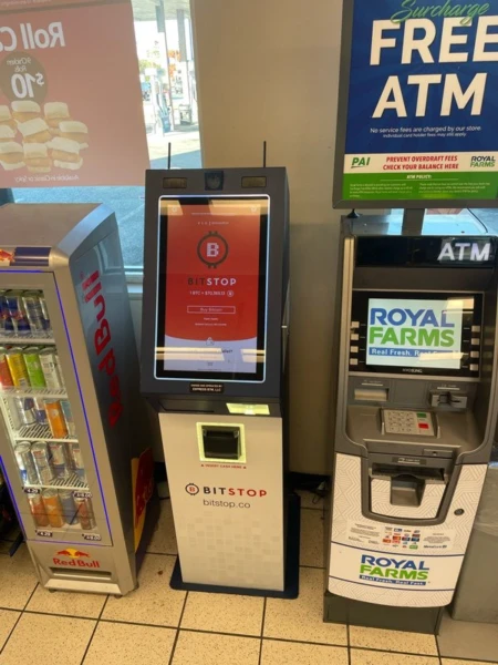 A crypto ATM at a service station in Dover, Delaware's capital.