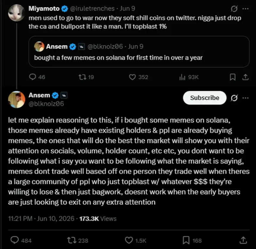 Ansem关于社区币的评论