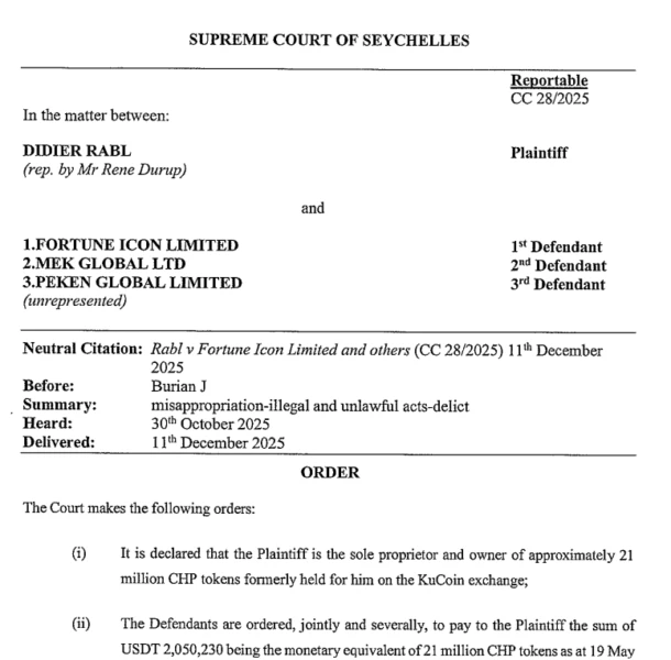 Seychelles Supreme Court Order