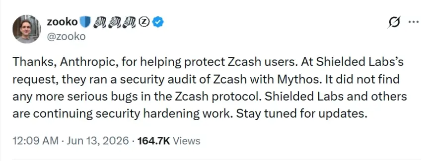 Zcash security and AI audit
