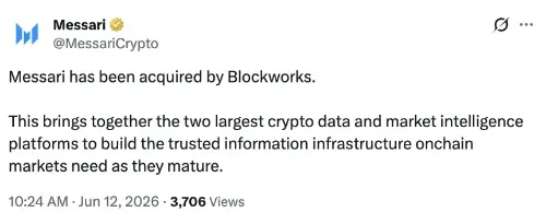 Blockworks 在重大加密数据整合交易中收购 Messari